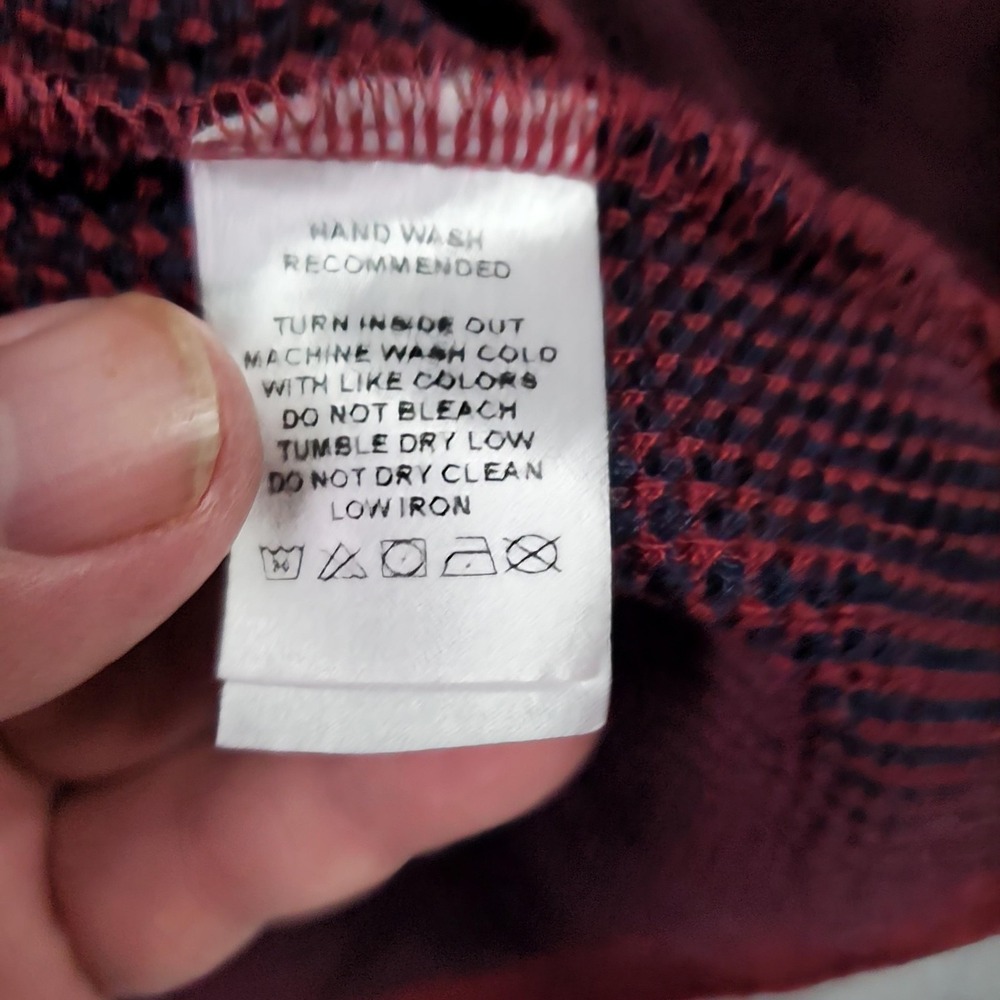 carbon2cobalt Shirt Jacket Mens Large Red Snap Front Waffle Knit Lined Pockets - Picture 11 of 15